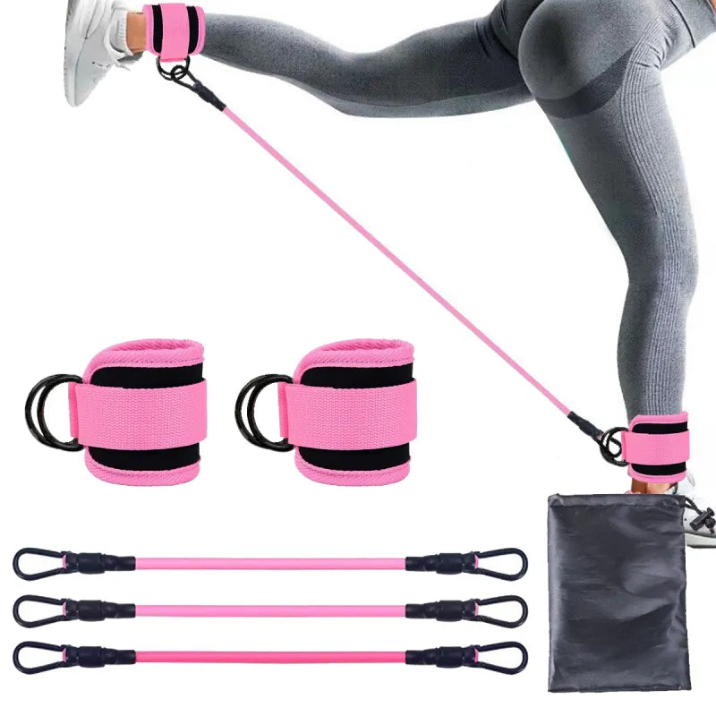 Kit Grindeo Move rose avec sangles de cheville et trois bandes de résistance